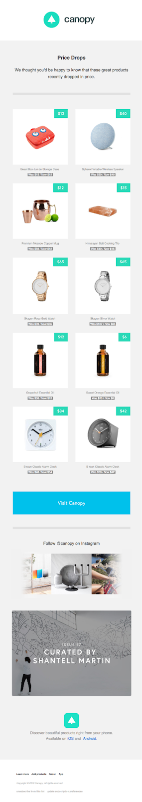 GetResponse Price Drop Campaign dashboard showing conversion rate metrics and attributed revenue statistics for ecommerce automation